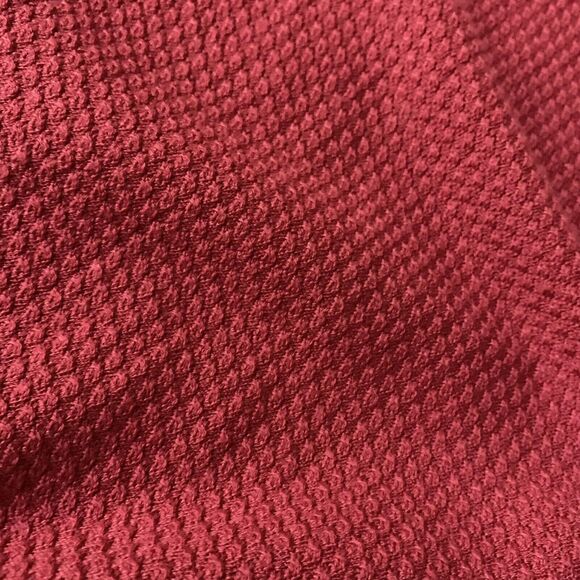 J.Jill Blouse Petite PXS Solid Red Long Length Waffle Knit Holidays Preppy Mom - Picture 9 of 13
